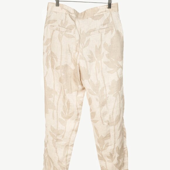 Brunello Cucinelli SS/24 Natural Ramage Floral-Print Linen Slouchy Trousers - Picture 3 of 13
